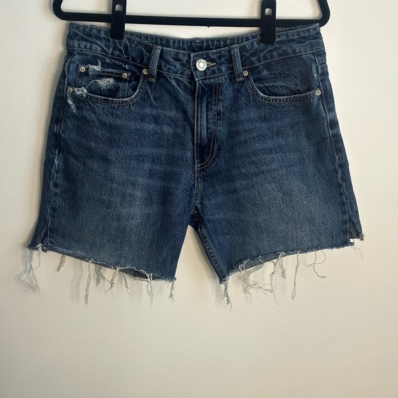 Zara Pants - Zara High Waist Distressed Denim Shorts Size 10